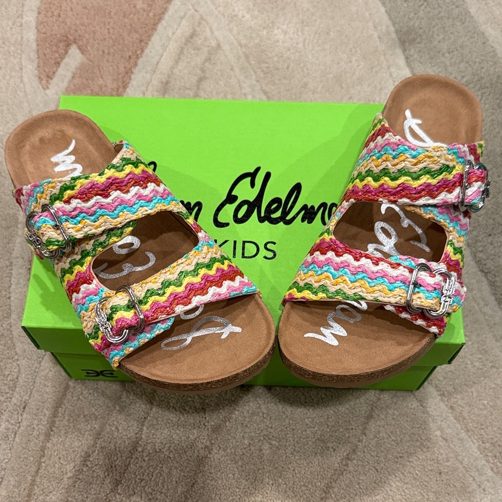 NEW Sam Edelman Kids Rainbow Striped Sandals